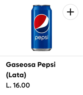 Tarjeta interactiva de producto Gaseosa Pepsi
